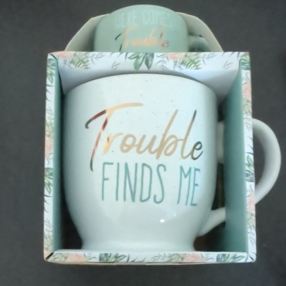 Other - Green Ceramic Mug for Dining with Playful Text
